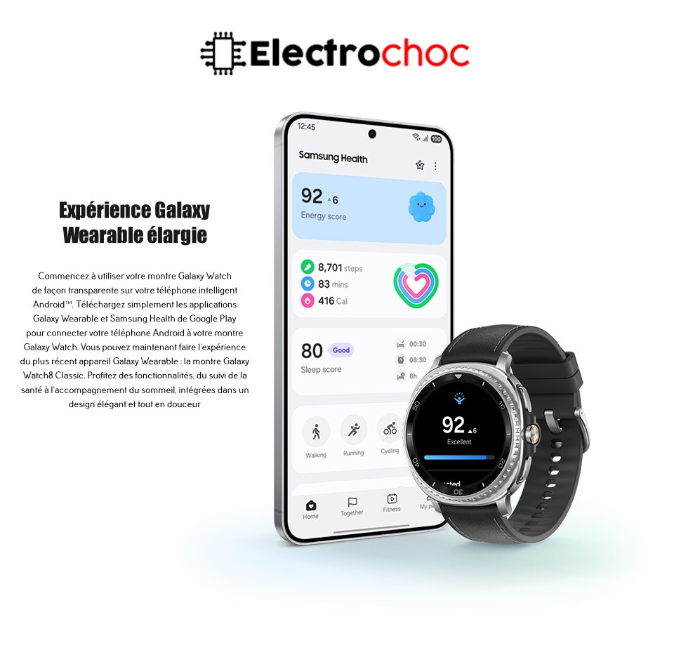 Montre connectée SAMSUNG Galaxy Watch8 46mm Classic Noir – Image 4